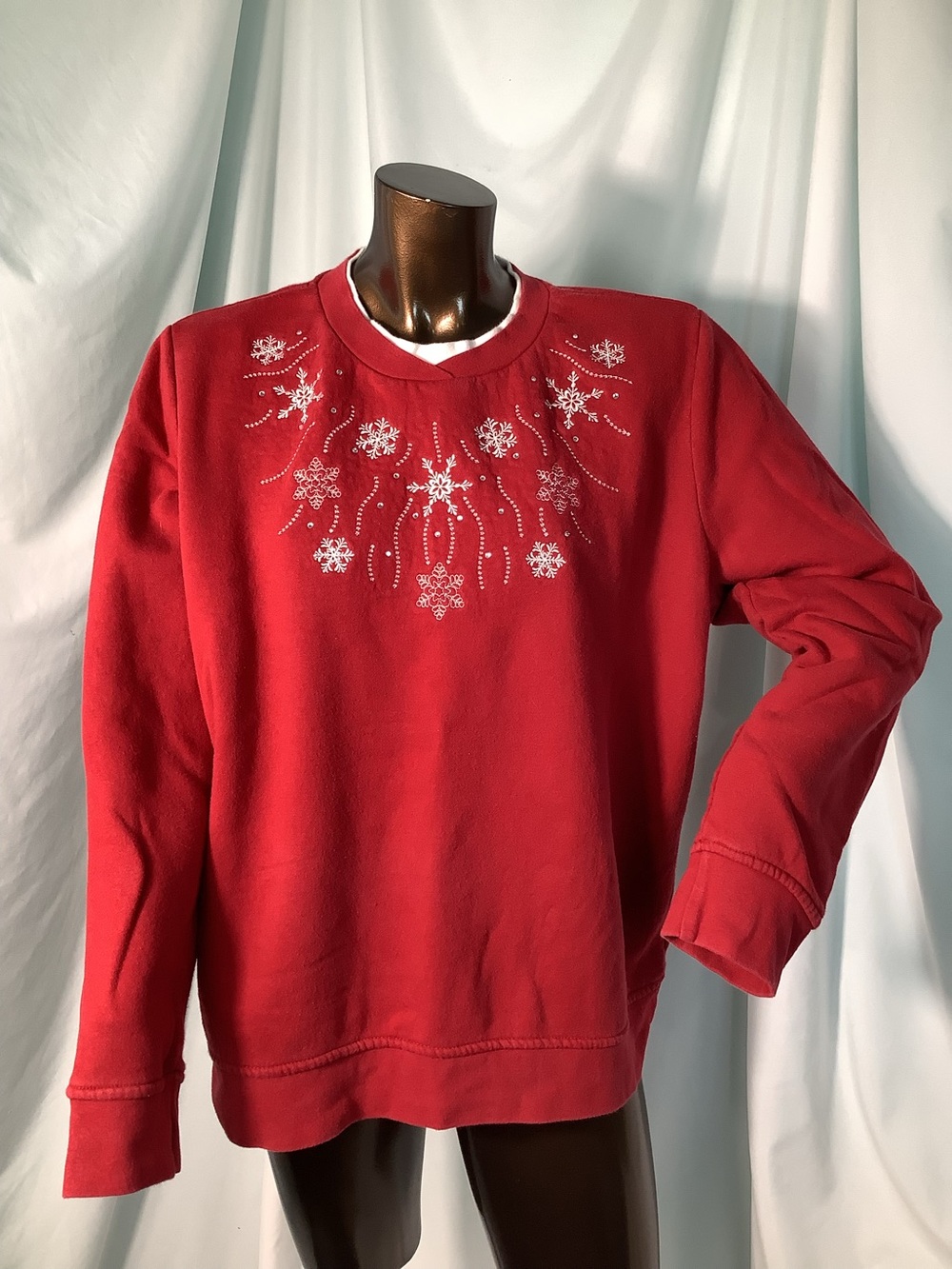 Laura Scott Grannycore Snowflake Crewneck - XL Petite